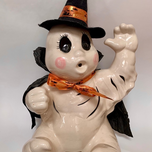 Holiday | Vintage Ceramic Crackle Spooky Ghost Large 16 In Tall | Poshmark